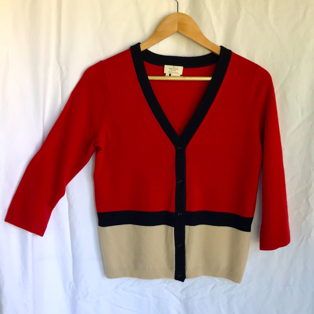 Kate Spade Wool Cardigan 3/4 sleeve